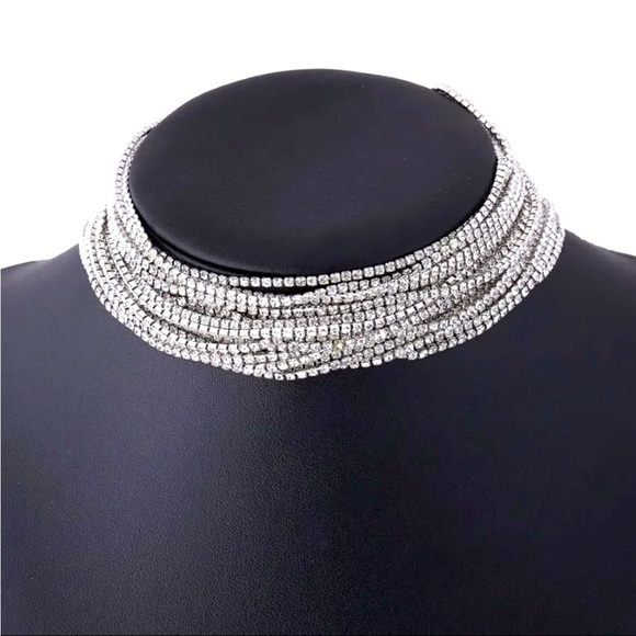 Glamorous Bling Rhinestone Choker - Picture 2 of 2